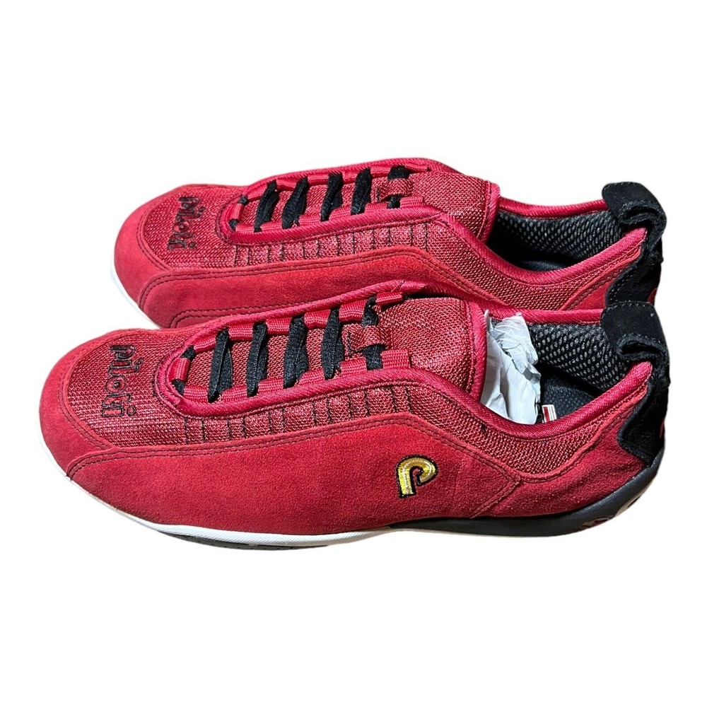 Piloti Driving Shoes Spyder S1 Red Suede Racing Sneakers Mens Size US 7 - UK 6.5